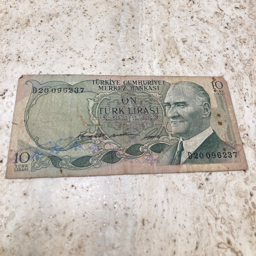 Ten Lira Banknote From Turkey 1966